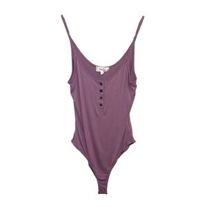 Pink Rose Purple Bodysuit Adjustable‎ Straps Casual Cute Tank Sleeveless